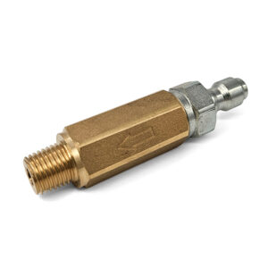 High Pressure Nozzle Filter, 1/4" QC Inlet x 1/4" MPT Outlet Brass
